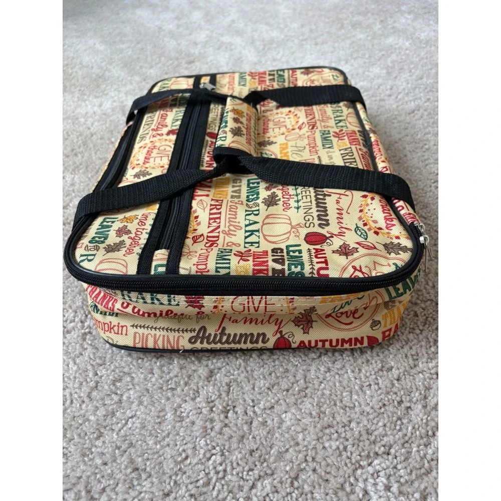 New Unused Autumn Insulated Casserole Carrier 9x13 Fall Thanksgiving Thermal Bag